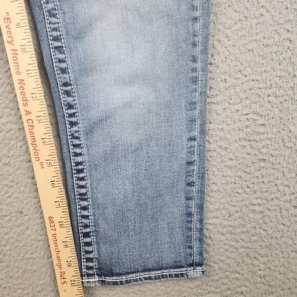 VIGOSS Jeans Women 3/4 Heritage Low Rise Chelsea Capri Heavy Embroidered Pocket - Picture 3 of 11